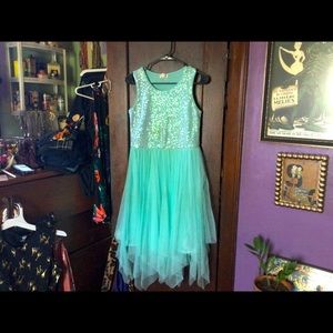 Cat and Jack sparkly blue dress formal kids 14-16